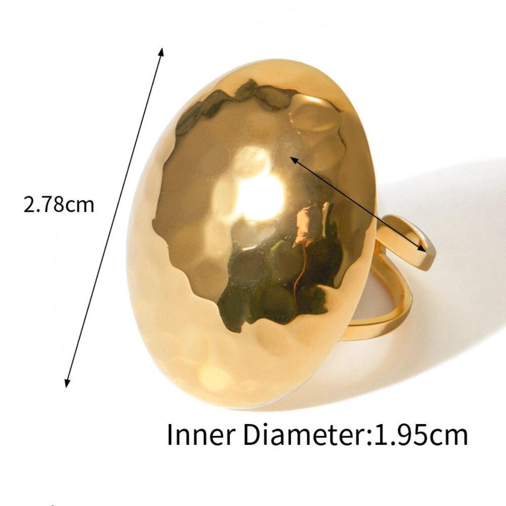 Adjustable Stainless Steel Open Rings, Modern Design, Color Gold - Picture 5 of 8